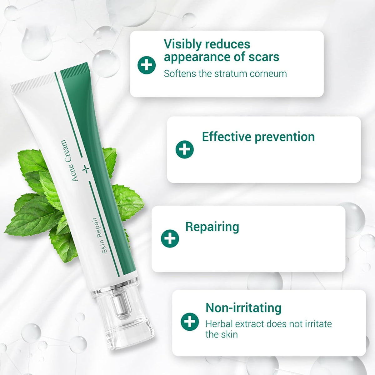 Scar Cream, Face Pimples Scar Stretch Marks Cream Moisturizing Repair Damaged Skin Gel Scar Treatment